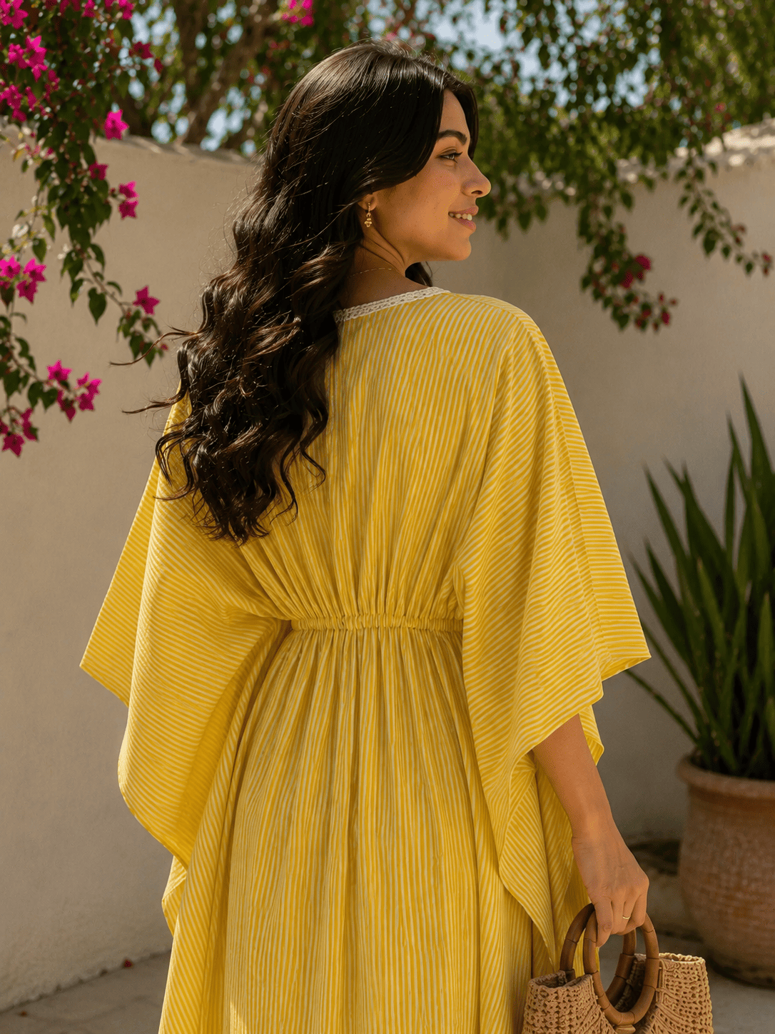 V-neck kaftan dress