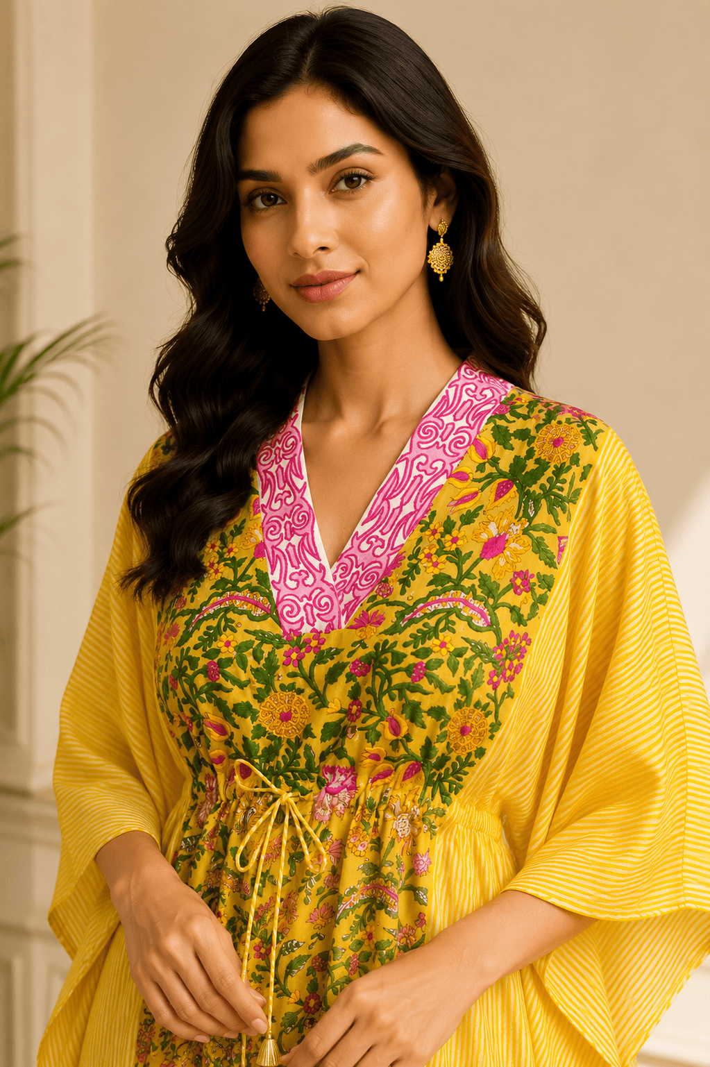 Embroidered Kaftan dress