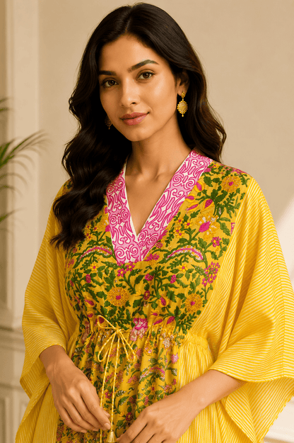 Embroidered Kaftan dress