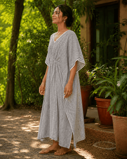 V-neck kaftan dress