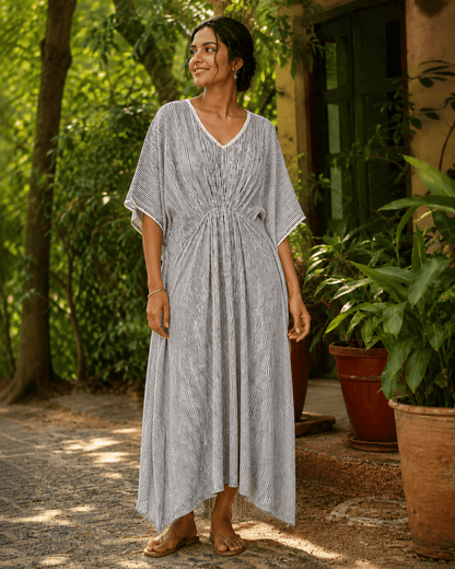 V-neck kaftan dress