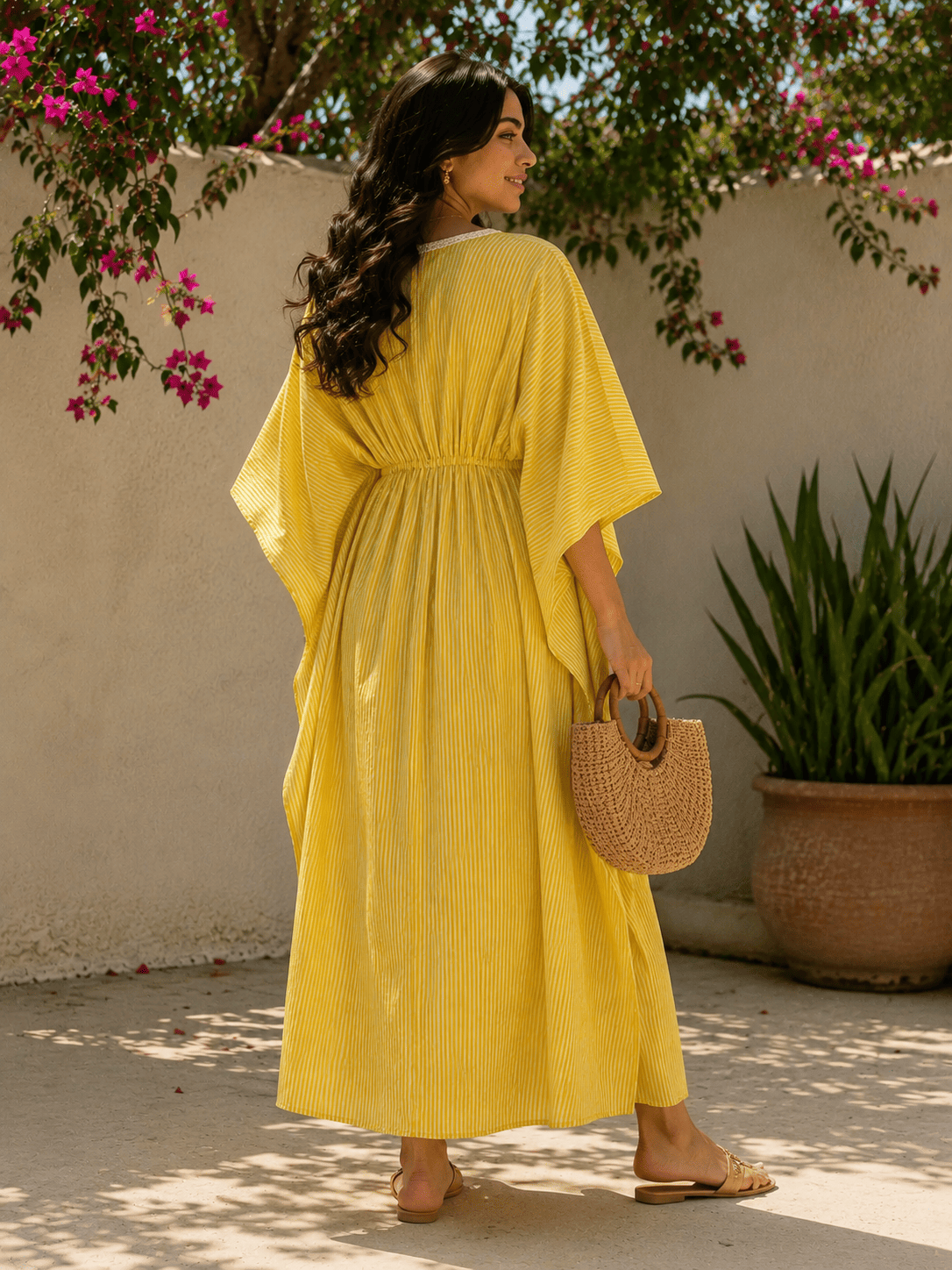 V-neck kaftan dress