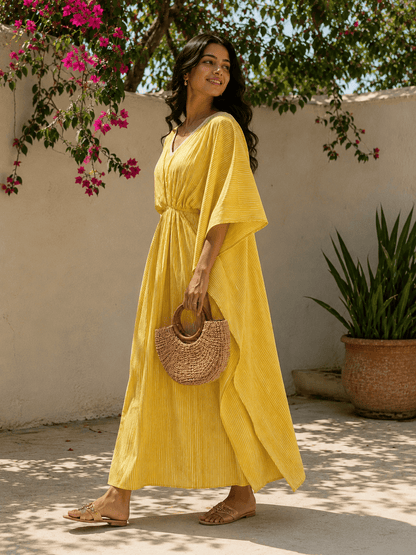 V-neck kaftan dress