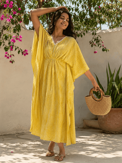V-neck kaftan dress
