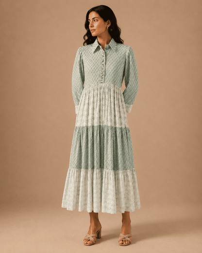 Tiered shirt dress