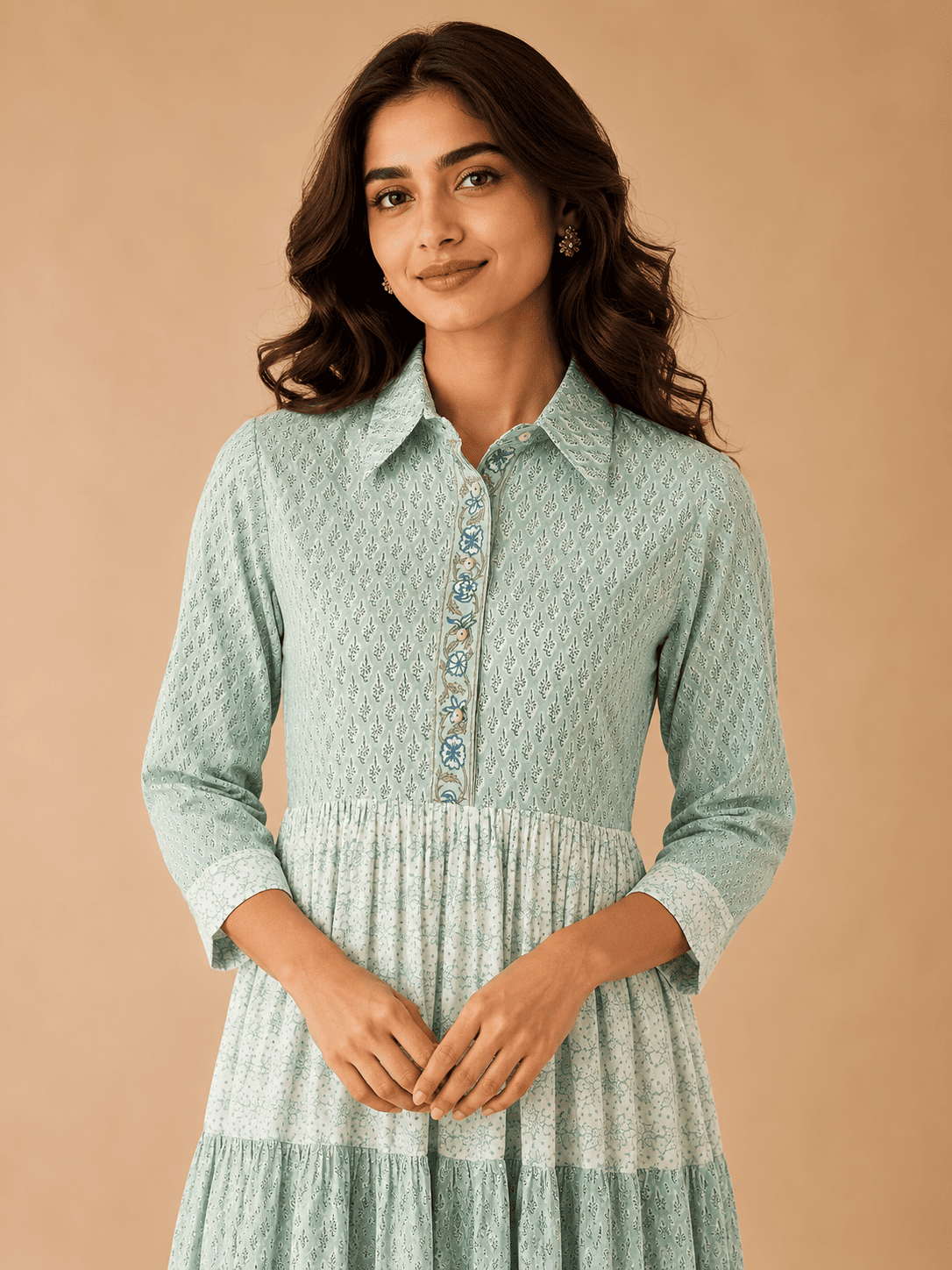 Tiered shirt dress