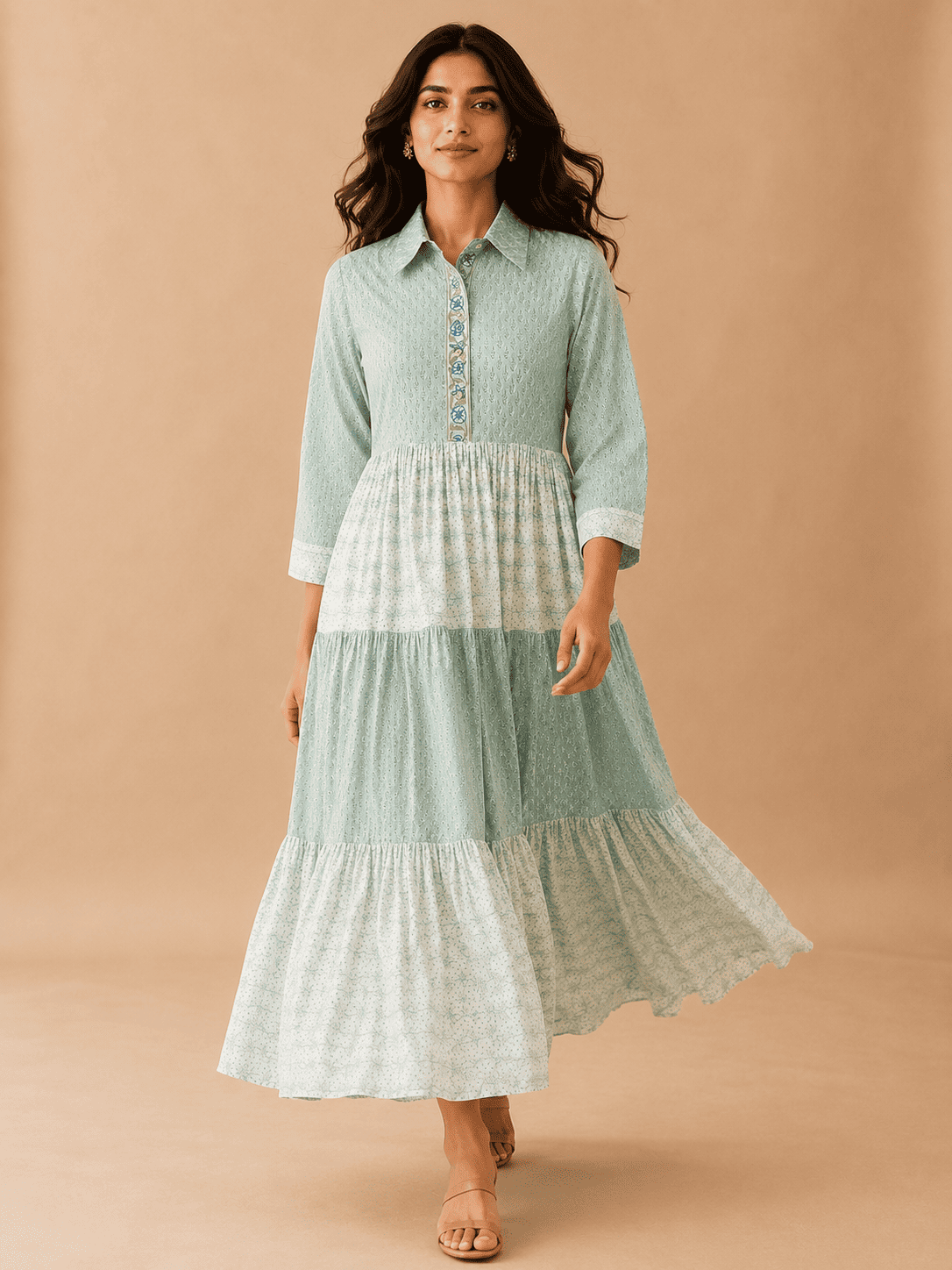 Tiered shirt dress