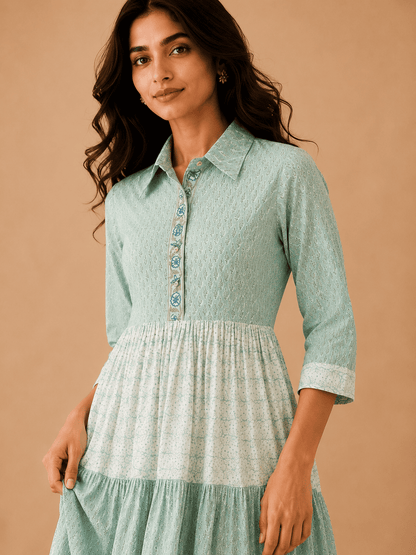 Tiered shirt dress